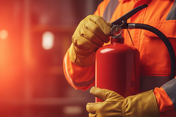 Bombeiro Segurando Extintor